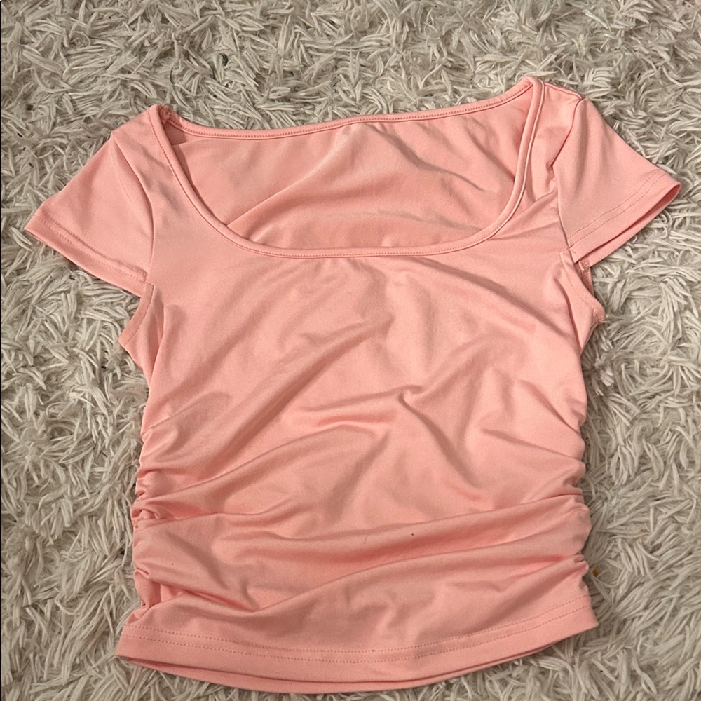 SHEIN Light Pink Short Sleeve Top